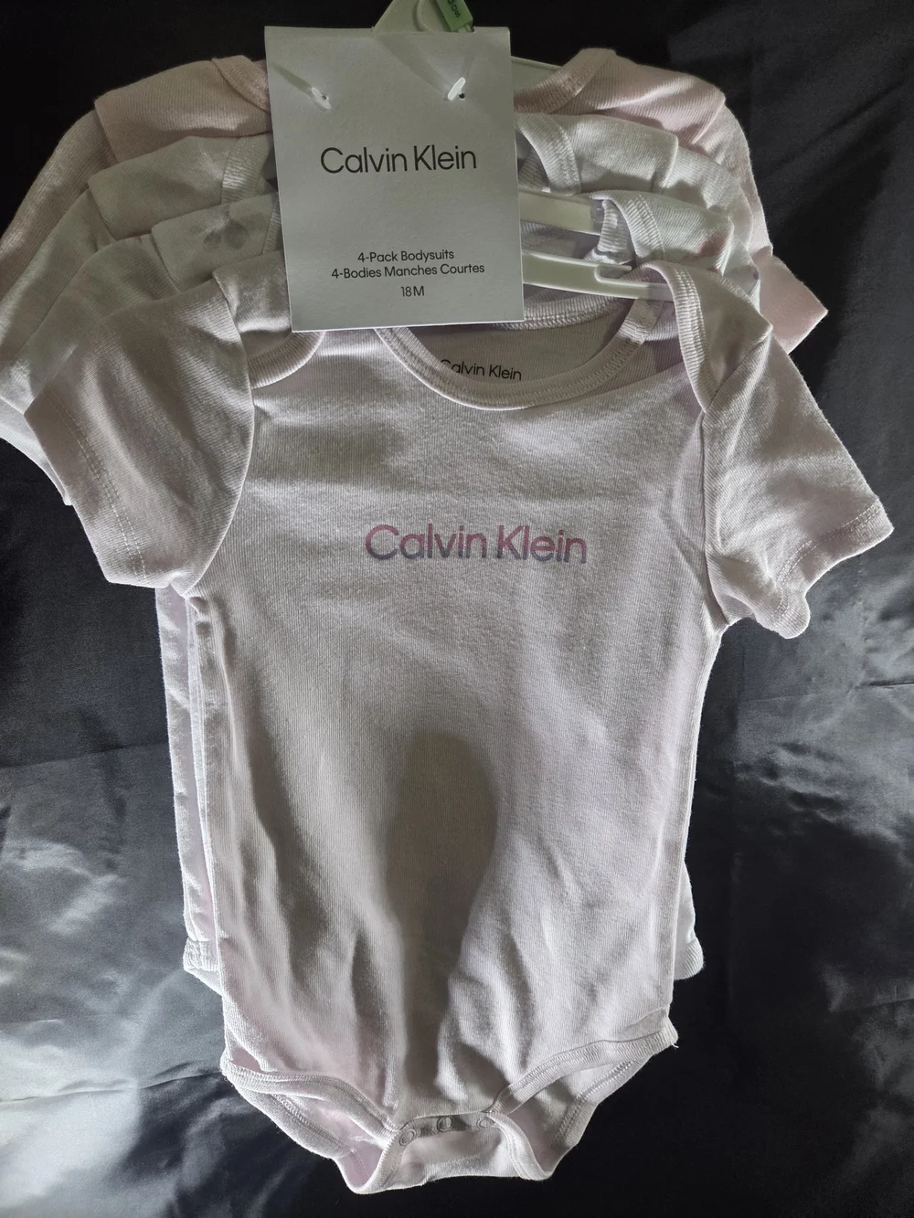 Calvin Klein 4-Pack Baby Girls' Pink Logo One-Piece Bodysuits